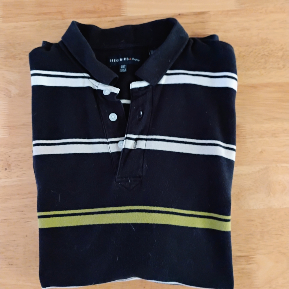 Black Striped Men's Polo Shirt